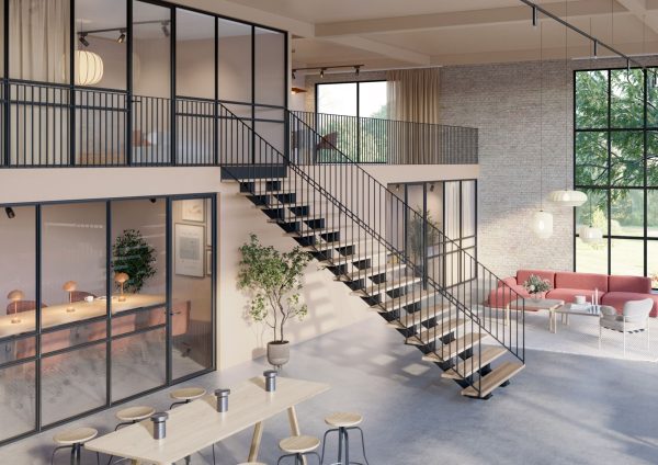 Tvåbalkstrappa - Smidesrum